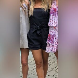 Intermix Cotton Belted Sleeveless Romper Blue Size 4